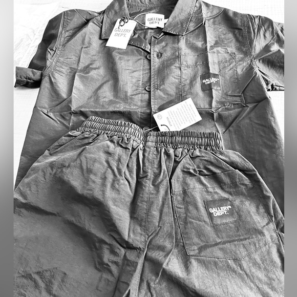 Gallery Dept zumma tracksuit shirt and shorts black nylon - Picture 5 of 7